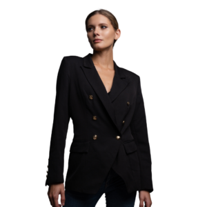 Jaleco Gabardine Cor Preto e Rosa